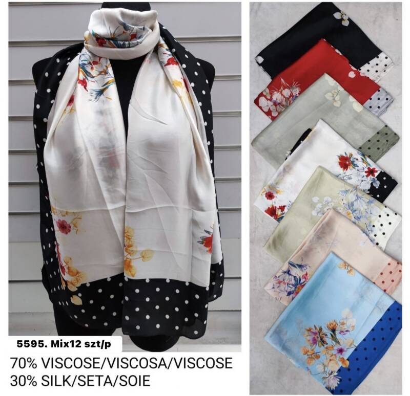 Szaliki damskie Roz Standard, Mix Kolor Paczka 12 szt